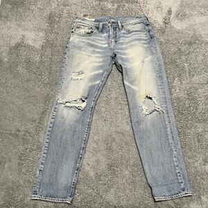 LEVI'S Hi Ball Jeans Mens 31 (32x28.5) Premium Blue Distressed Denim **